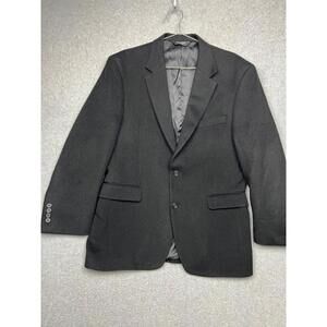 Jos A Bank Camelhair Sport Blazer Jacket Mens 42R Black Classic Simple Winter